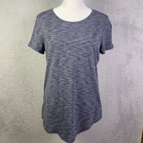 lululemon athletica Tops - Lululemon Shirt Womens 8 Heather Gray Black Short Sleeve Athletic Gym Preppy